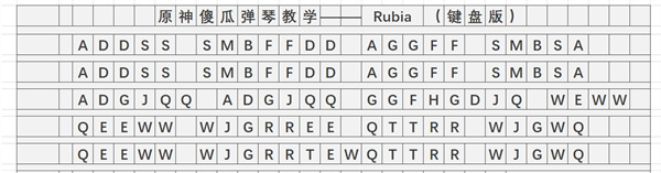 《原神》Rubia琴谱简谱分享